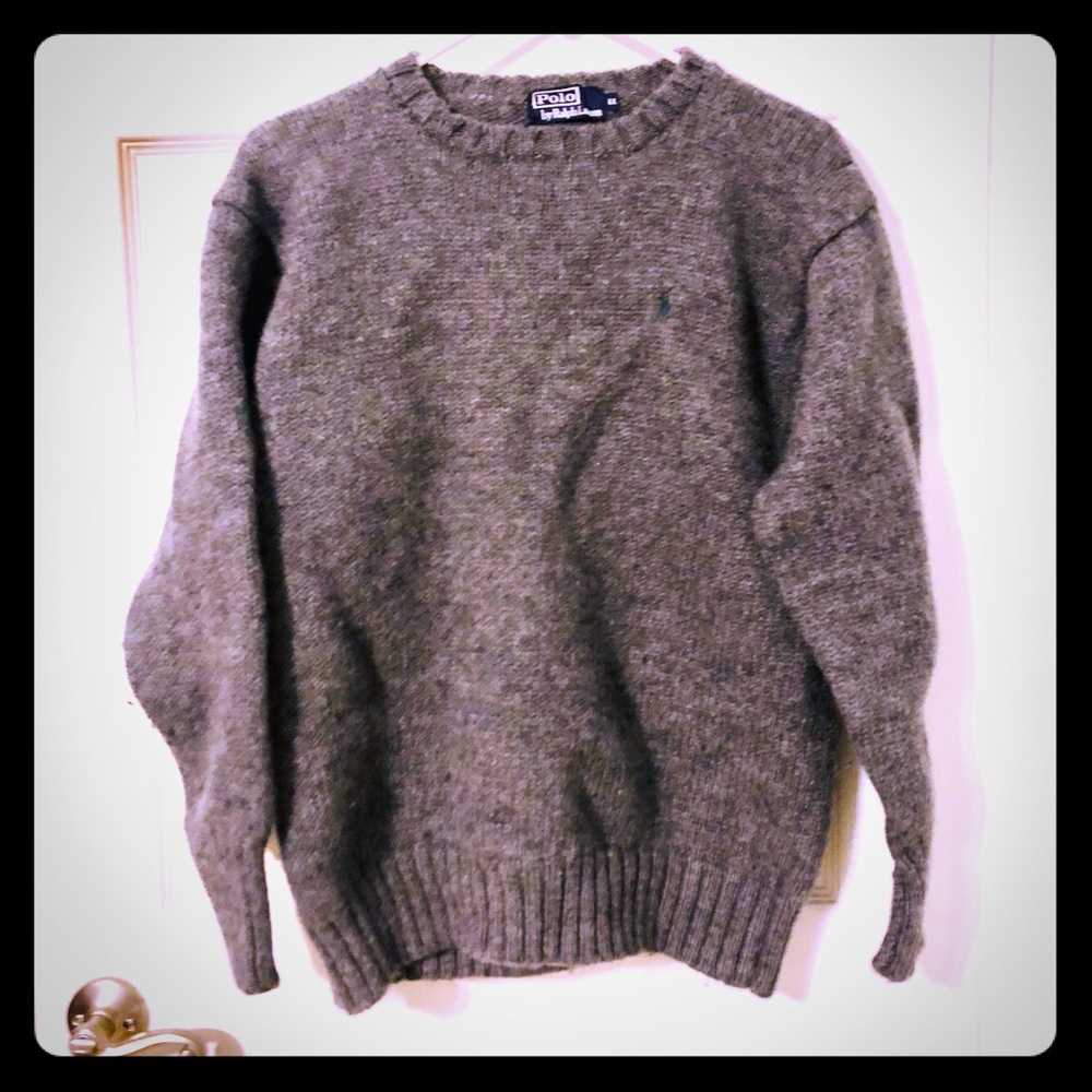 Gray wool sweater for man